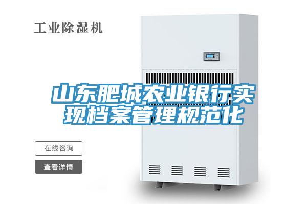 山東肥城農(nóng)業(yè)銀行實(shí)現(xiàn)檔案管理規(guī)范化