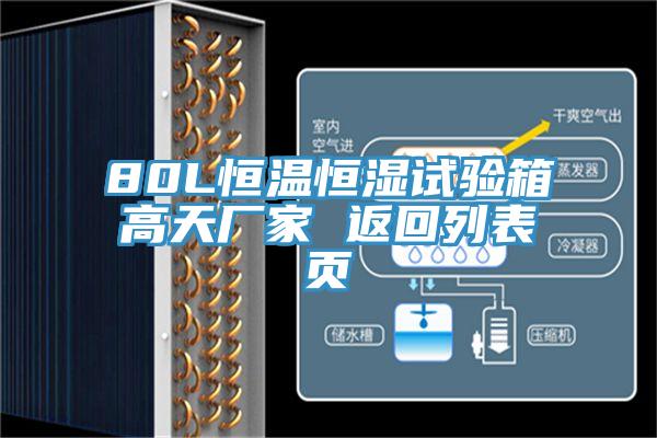 80L恒溫恒濕試驗(yàn)箱高天廠家 返回列表頁(yè)