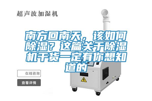 南方回南天，該如何除濕？這篇關(guān)于除濕機(jī)干貨一定有你想知道的