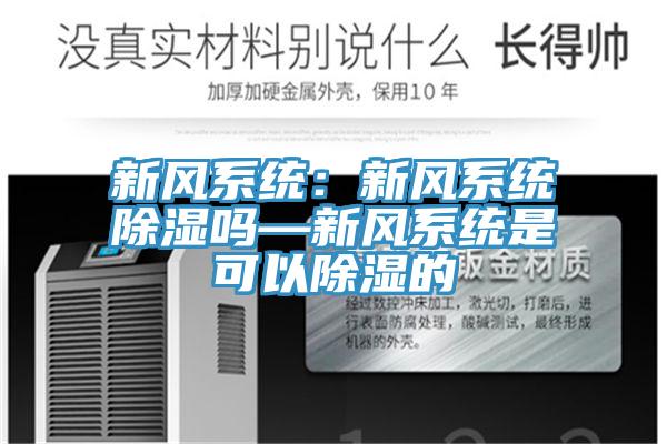 新風系統(tǒng)：新風系統(tǒng)除濕嗎—新風系統(tǒng)是可以除濕的